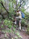 Using ropes on the really steep descent of our hike on Ua Pou May 2015